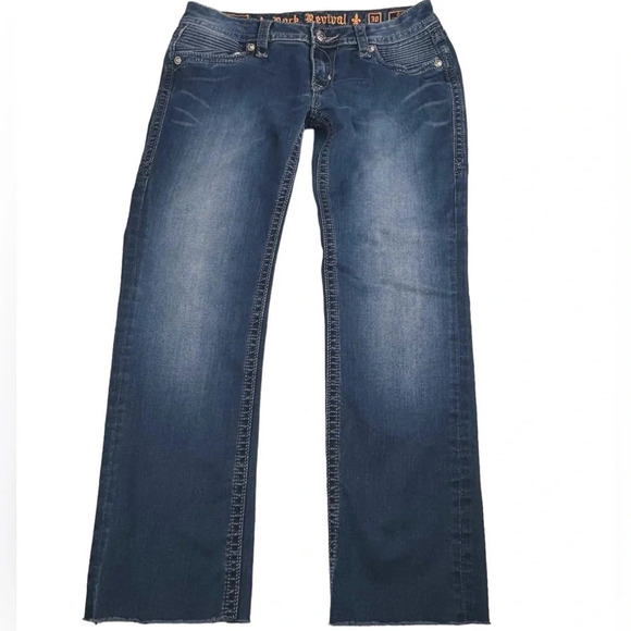 Rock Revival Gia Straight Jeans. Hem has been cut. RAW HEM 27” Inseam. 30” W - Picture 2 of 14